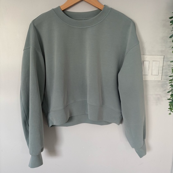 lululemon athletica Sweaters - Lululemon Softstreme Perfectly Oversized Cropped Crew - Tidewater Teal - Size 4